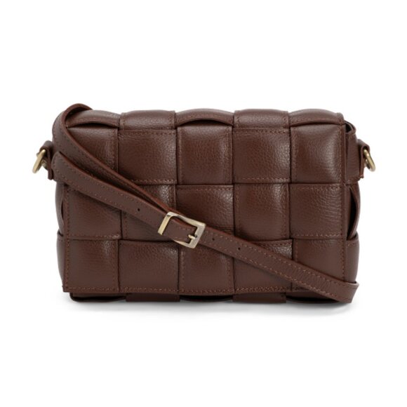 Viola Castellani Handbags - VIOLA CASTELLANI Made In Italy Leather Woven Crossbody Bag